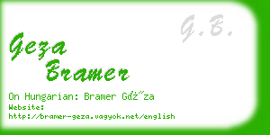 geza bramer business card